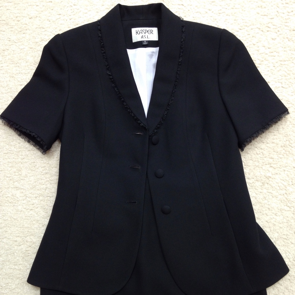 Kasper ASL Black Skirt Suit, Size 4
